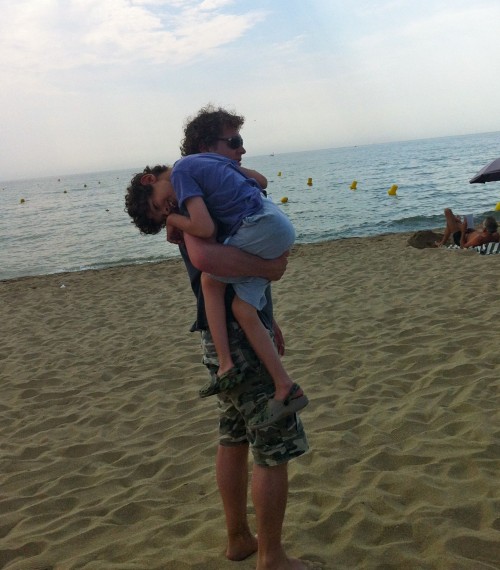 Remco van der Velde met zoon Ties